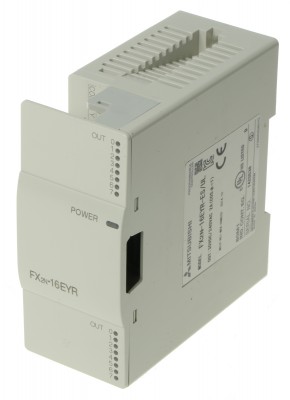 ПЛК: Модули ввода/вывода FX2N-16EYR-ES/UL Mitsubishi FX2N Series PLC I/O Module 16 Outputs 24 V dc, 90 x 40 x 87 mm