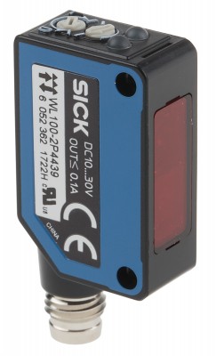 Фотоэлектрические датчики WL100-2P4439 Sick Retro-reflective Photoelectric Sensor 0.01 → 7.2 m Detection Range PNP IP67 Block Style WL100-2P4439