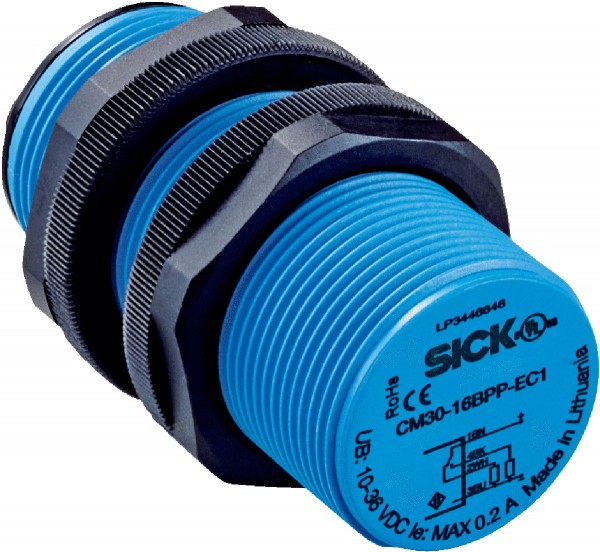 Емкостной датчик положения CM30-16BPP-EC1 Sick Capacitive sensor 3 → 16 mm length 74mm PNP supply voltage 10 → 36 V dc IP68, IP69K