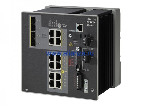 Коммутатор Cisco IE-4000-8GT4G-E IE 4000 8 x RJ45 10/100/1000, 4 x 1G Combo , LAN Base