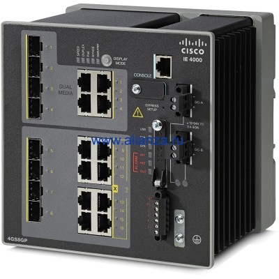 Коммутатор Cisco IE-4000-4GS8GP4G-E IE 4000 4 x SFP 1G with 8 x 1G PoE, 4 x 1G Combo , LAN Base