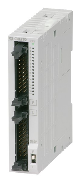 ПЛК: Модули ввода/вывода FX5-32ET/ESS Mitsubishi FX5 PLC I/O Module 16 Inputs, 16 Outputs 100 → 240 V ac, 150 x 90 x 83 mm