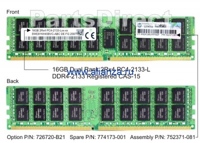 774173-001 Оперативная память HP 16-GB (16GB) SDRAM DIMM