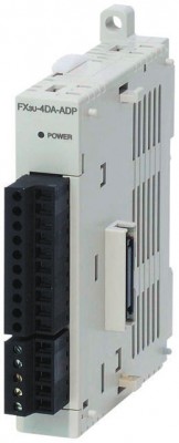 ПЛК: Модули ввода/вывода FX3U-4DA-ADP Mitsubishi MELSEC FX PLC I/O Module 4 Outputs 5 → 24 V dc, 90 x 17.6 x 89.5 mm