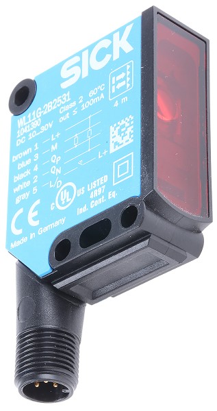 Фотоэлектрические датчики WL11G-2B2531 Sick Retro-reflective Photoelectric Sensor 0 → 4 m Detection Range NPN, PNP IP66, IP67, IP69K Block Style