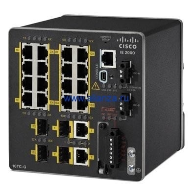 Коммутатор Cisco IE-2000-16TC-L IE 16 10/100,2 FE SFP+2 T/SFP FE, Lite