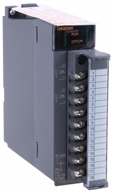 ПЛК: Модули ввода/вывода Q62DAN Mitsubishi Electric MELSEC Q PLC I/O Module 2 Inputs, 2 (Channel) Outputs 24 V dc, 98 x 27.4 x 112 mm