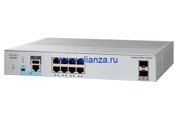 Коммутатор Cisco WS-C2960L-8TS-LL Catalyst 2960L 8 port GigE, 2 x 1G SFP, LAN Lite