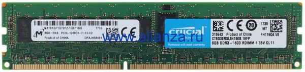 CT8G3ERSLS4160B Оперативная память Crucial 8 Гб DDR3 1600 МГц