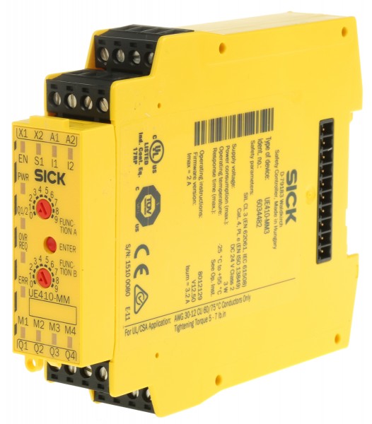 Защитные Реле UE410-MM3 Sick UE410 30 V dc Safety Relay Single or Dual Channel