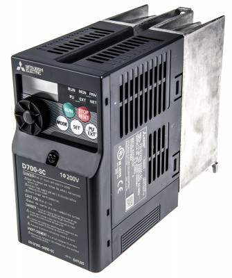 Инверторный привод  Mitsubishi FR-D720S-042SC-EC FR-D720S Inverter Drive 0.75 kW No, 1-Phase In, 230 V ac, 4.2 A, 0.2 → 400Hz Out, ModBus, IP20