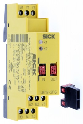 Защитные Реле UE12-2FG2DO Sick UE12 24 V dc Safety Relay Single or Dual Channel with 3 Safety Contacts