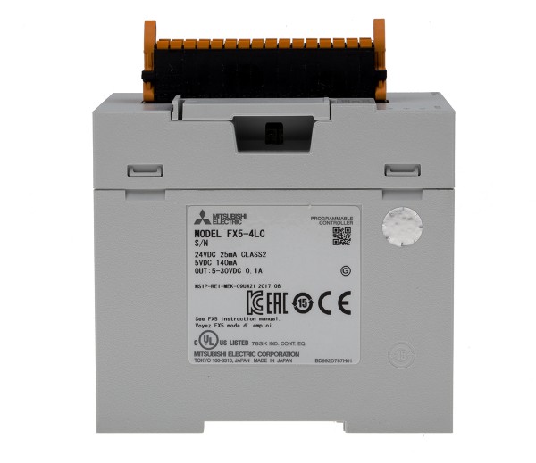ПЛК: Модули ввода/вывода FX5-4LC Mitsubishi FX5 Analog Input Module 4 Inputs, 4 Outputs 100 mA 24 V dc, 60 x 102.2 x 90 mm