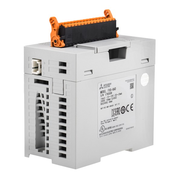 ПЛК: Модули ввода/вывода FX58AD Mitsubishi FX5 Analog Input Module 8 Inputs, 8 Outputs 100 mA 24 V dc, 50 x 102.2 x 90 mm