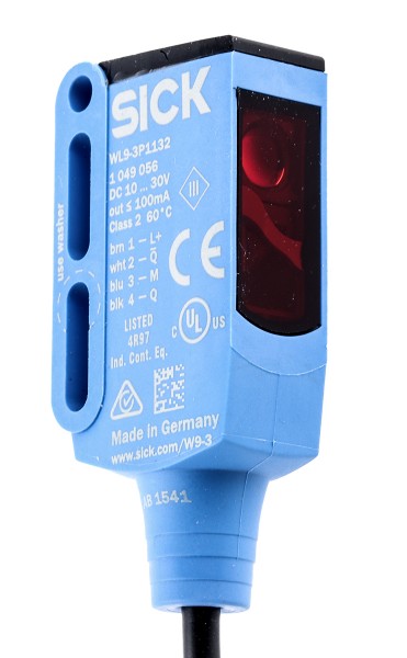 Фотоэлектрические датчики WL9-3P1132 Sick Retro-reflective Photoelectric Sensor 0 → 5 m Detection Range PNP IP66, IP67, IP69K Block Style WL9-3P1132