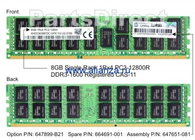 647899-B21 Оперативная память HP 8-GB (8GB) SDRAM DIMM