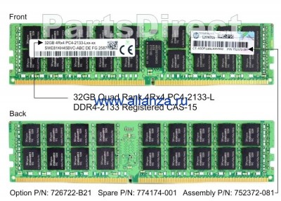 753222-B21 Оперативная память HP Enterprise 32 Гб DDR4 2133 МГц