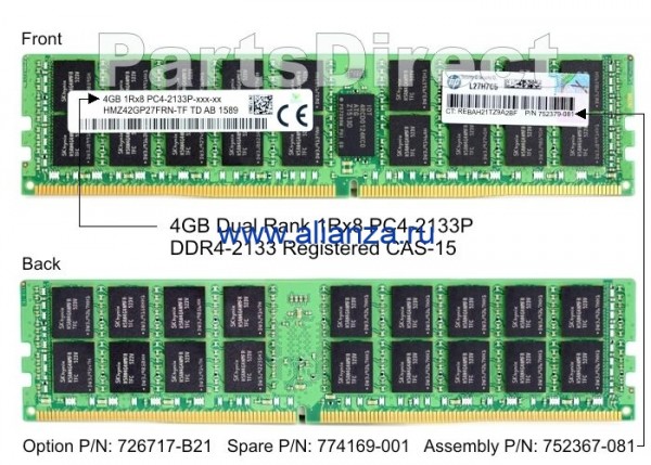 752367-081 Оперативная память HP 4-GB (4GB) SDRAM DIMM